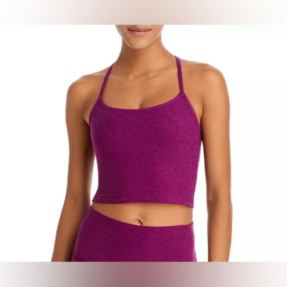 Beyond Yoga Purple Sports Bra with Cross-Back Straps
